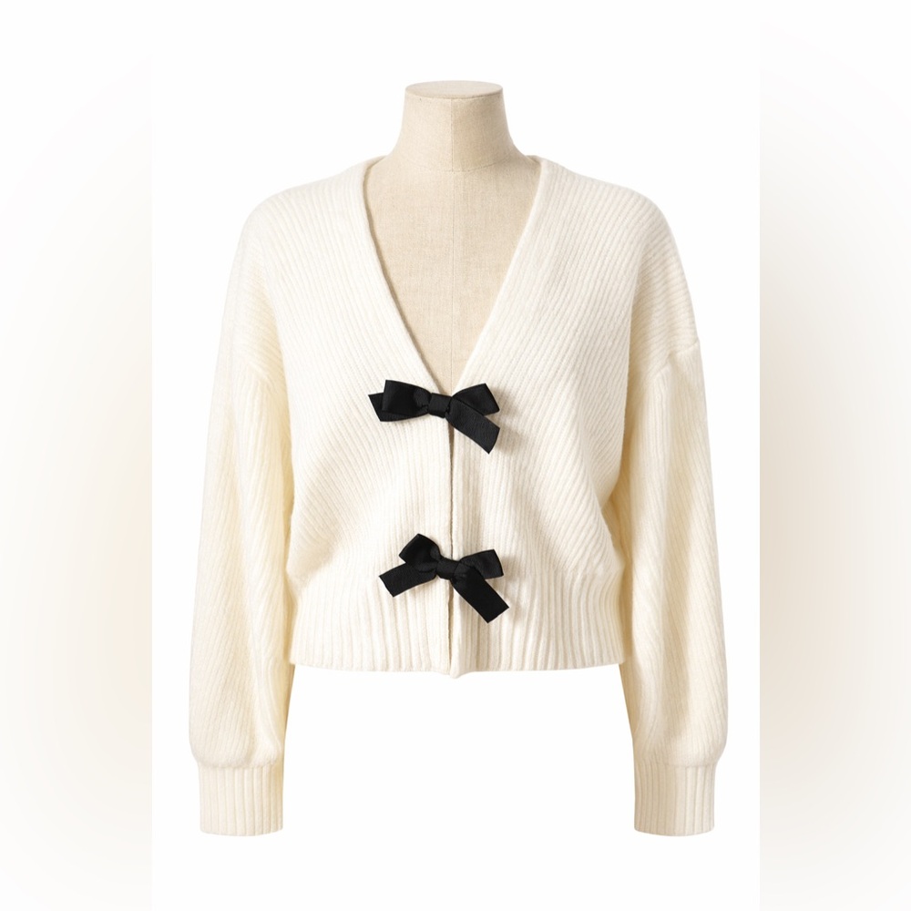 House of Harlow 1960 Cream Ribbed Knit Sweater – Cropped size L